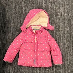 Pink Floral Hooded Puffer Jacket / vest